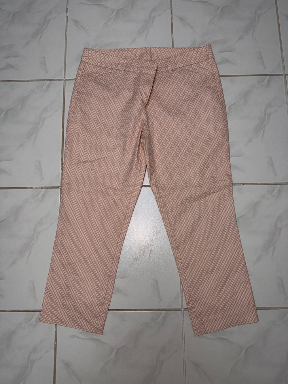 Kenar Peach Pink Cropped Patterned Pants